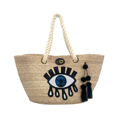 Nautical Rope Turkish Eye Palm Leaf Bag